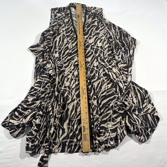 Allsaints Jayda Zebra Dress Zipper Sleeveless Drape Front Womens Black Sz M - Picture 5 of 11